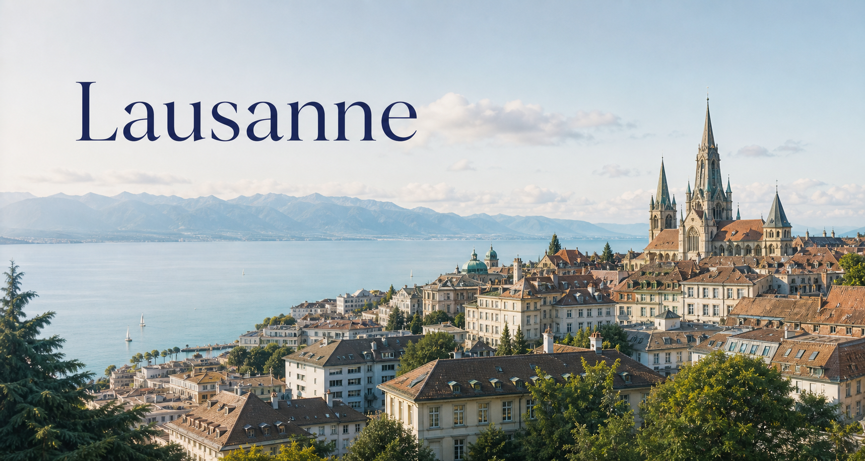 Lausanne Cityscape with Elegant Typography