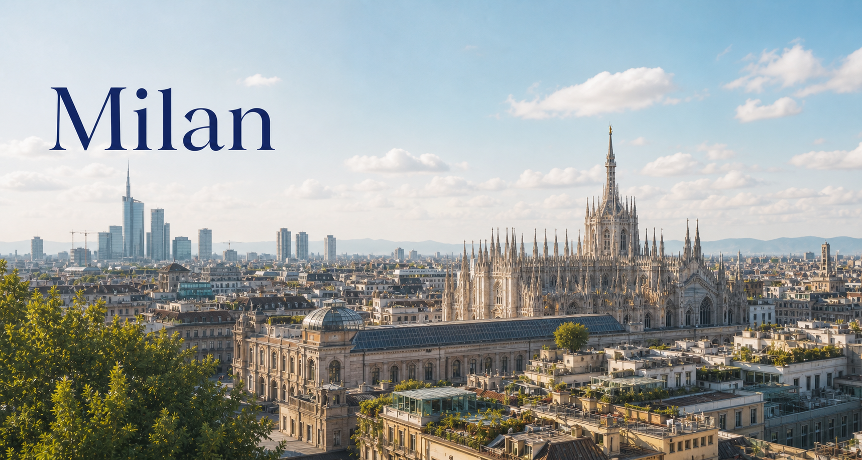 Milan Cityscape with Elegant Typography